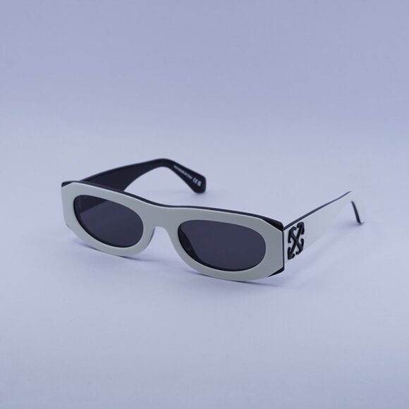 Off-White OERI13O ORLANDO 0107 Sunglasses White/Black Oval Frame, Grey Lenses main image 10